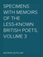 Specimens with Memoirs of the Less-known British Poets, Volume 3