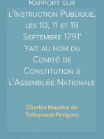 Rapport sur l'Instruction Publique, les 10, 11 et 19 Septembre 1791
fait au nom du Comité de Constitution à l'Assemblée Nationale
