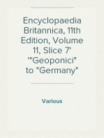 Encyclopaedia Britannica, 11th Edition, Volume 11, Slice 7
"Geoponici" to "Germany"