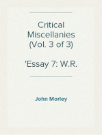Critical Miscellanies (Vol. 3 of 3)
Essay 7: W.R. Greg: A Sketch