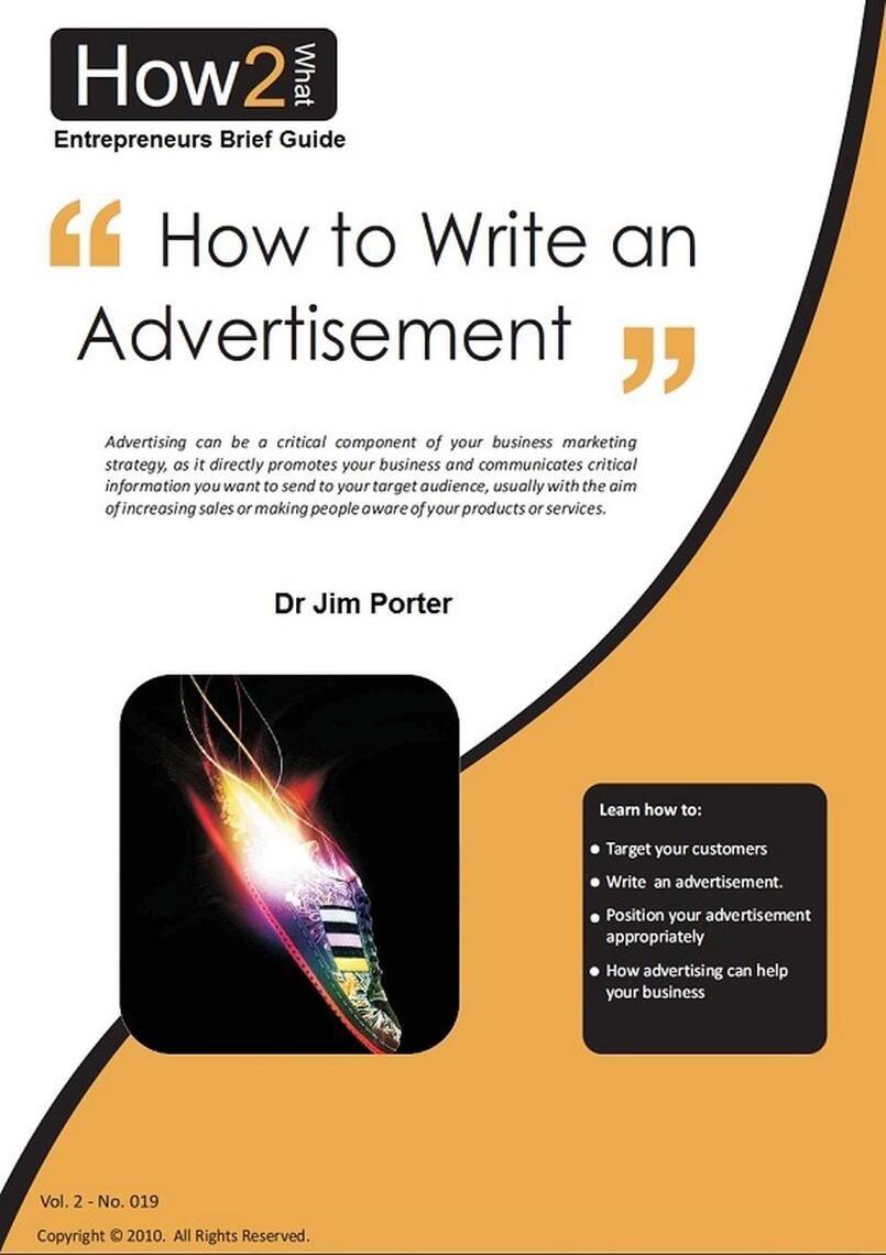 Read How to Write Your Advertisement Online by Dr Jim Porter Books