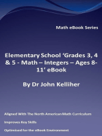 Elementary School ‘Grades 3, 4 & 5: Math – Integers - Ages 8-11’ eBook