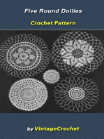 5 Round Doilies Vintage Crochet Pattern eBook