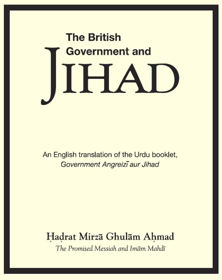 Read The British Government and Jihad Online by Mirza Ghulam Ahmad Books Free 30day Trial