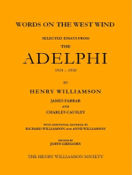 Words on the West Wind: Selected Essays from The Adelphi, 1924-1950: Henry Williamson Collections, #8