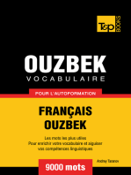 Vocabulaire Français-Ouzbek pour l'autoformation: 9000 mots