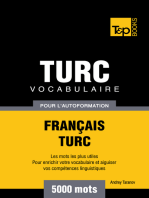 Vocabulaire Français-Turc pour l'autoformation: 5000 mots