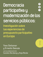 Democracia participativa y modernización de los servicios públicos: Investigación sobre las experiencias de presupuesto participativo en Europa
