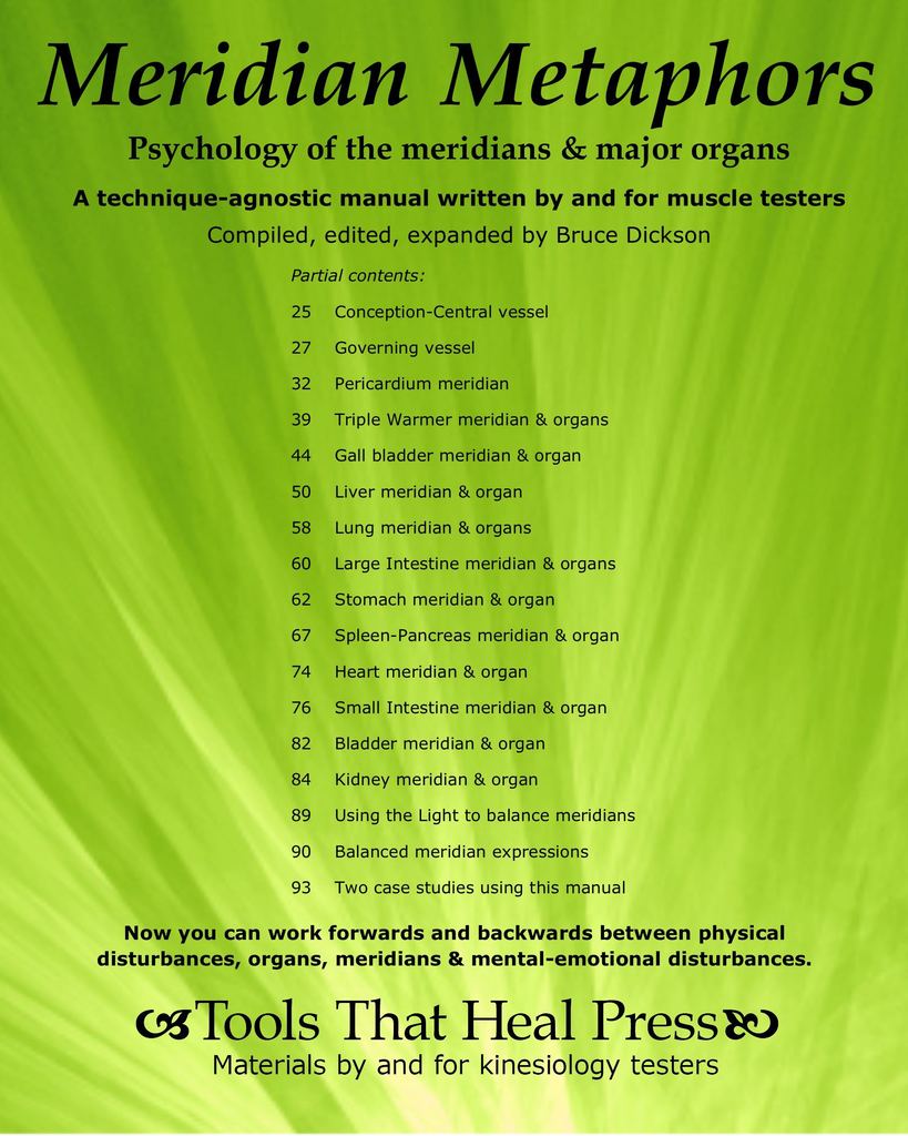 Read Meridian Metaphors Psychology of the Meridians & Major Organs
