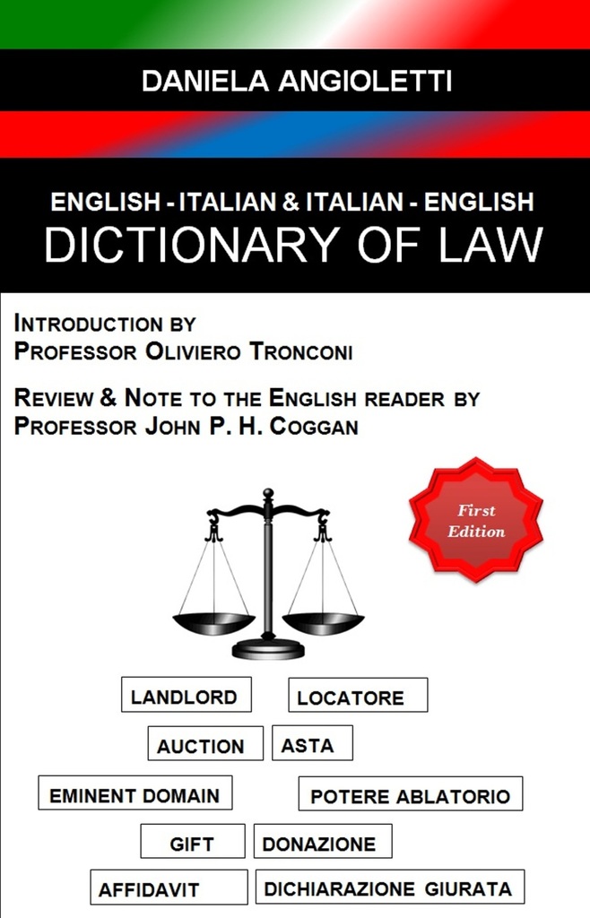 English Italian & Italian English Dictionary of Law by Daniela Angioletti and PROF. OLIVIERO