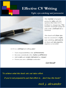Read Effective Cv Writing Online By Nick J Alexander Books