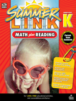Math Plus Reading Workbook: Summer Before Grade K
