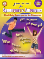 Jumpstarters for Synonyms and Antonyms, Grades 4 - 8: Short Daily Warm-ups for the Classroom