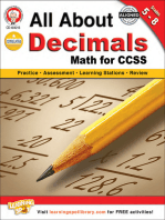 All About Decimals, Grades 5 - 8: Math for CCSS