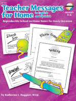 Teacher Messages for Home, English/Spanish, Grades 3 - 6