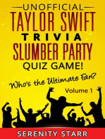 Unofficial Taylor Swift Trivia Slumber Party Quiz Game Volume 1