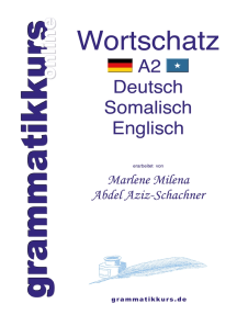 Wörterbuch Deutsch - Somalisch- Englisch A2: Lernwortschatz + Grammatik für die Integrations-Deutschkurs-TeilnehmerInnen aus Somalia Niveau A2