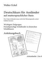 Deutschkurs für Ausländer auf muttersprachlicher Basis - Anleitungsbuch