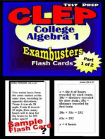 CLEP College Algebra Test Prep Review--Exambusters Algebra 1 Flash Cards--Workbook 1 of 2