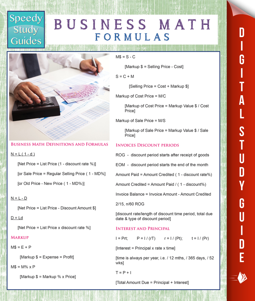 Read Business Math Formulas (Speedy Study Guides) Online by Speedy