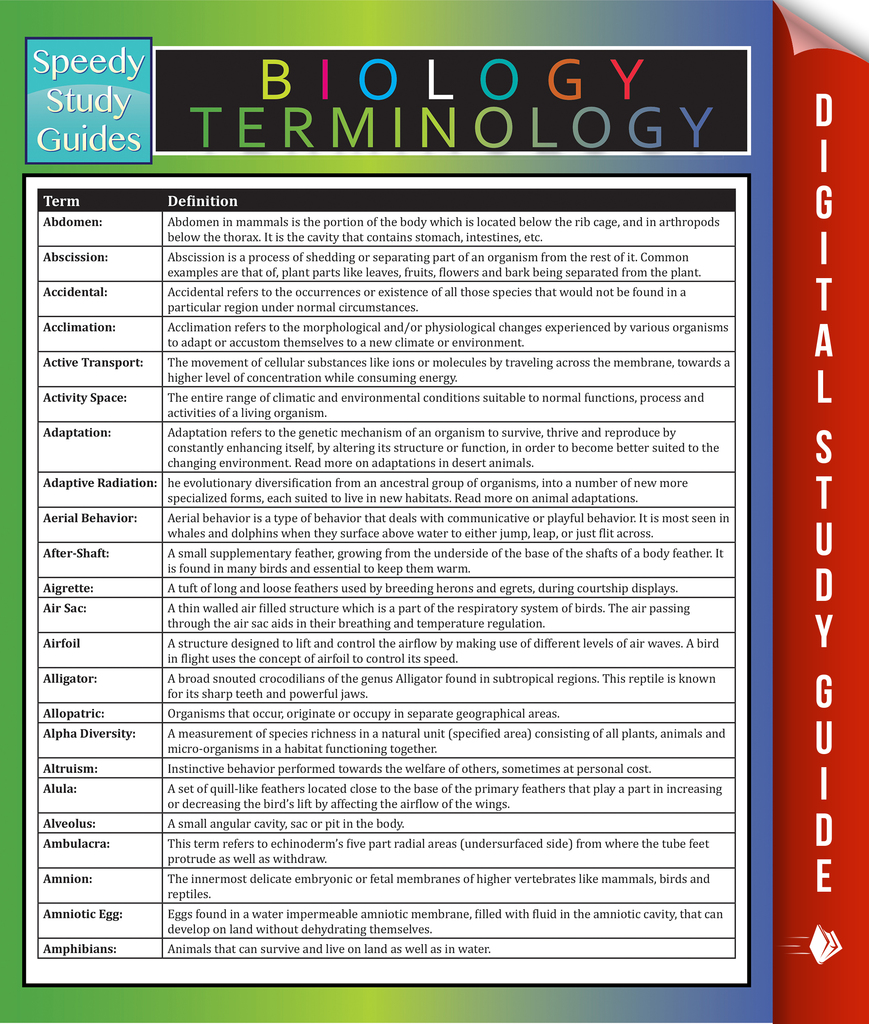 Biology Terminology by Speedy Publishing Book Read Online