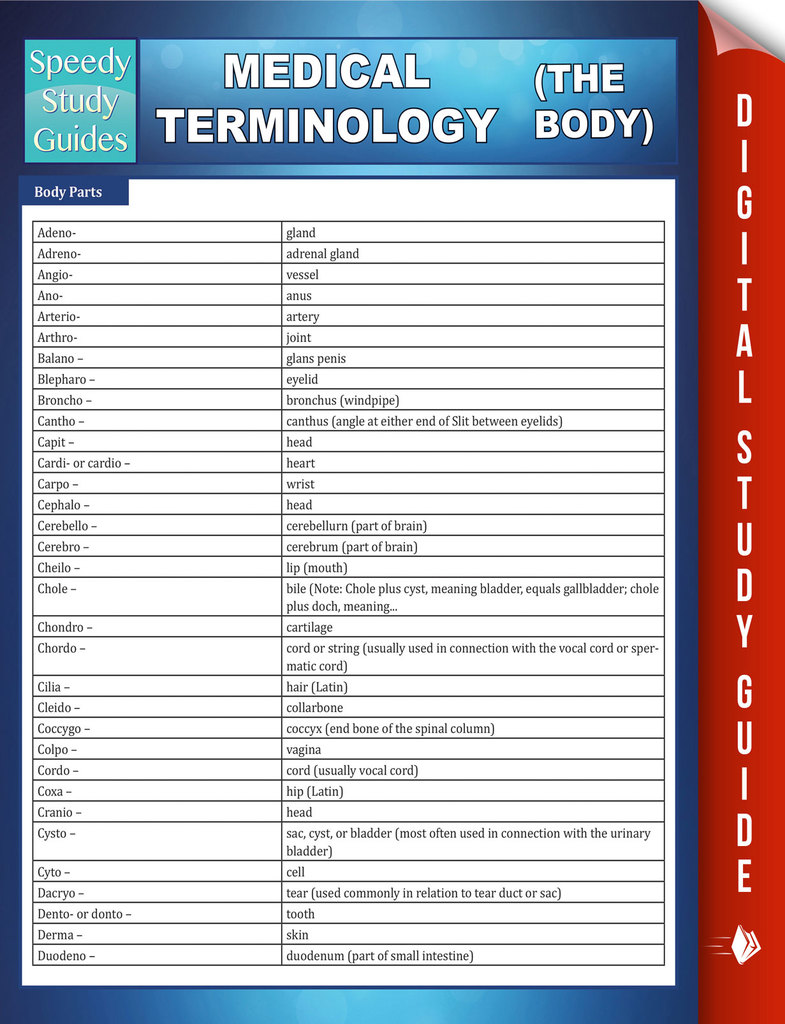 Read Medical Terminology (The Body) Speedy Study Guides Online