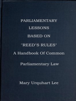 Parliamentary Lessons: based on "Reed's Rules Of Order," A handbook Of Common Parliamentary Law