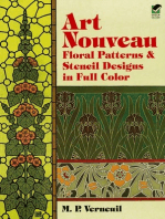 Art Nouveau Floral Patterns and Stencil Designs in Full Color