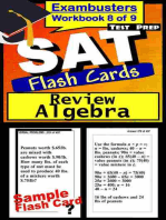 SAT Test Prep Algebra Review--Exambusters Flash Cards--Workbook 8 of 9: SAT Exam Study Guide