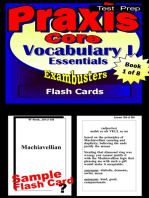 PRAXIS Core Test Prep Essential Vocabulary 1 Review--Exambusters Flash Cards--Workbook 1 of 8