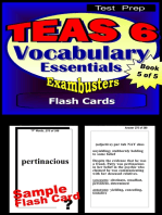 TEAS 6 Test Prep Essential Vocabulary--Exambusters Flash Cards--Workbook 5 of 5: TEAS 6 Exam Study Guide