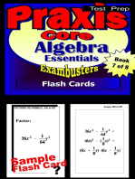PRAXIS Core Test Prep Algebra Review--Exambusters Flash Cards--Workbook 7 of 8