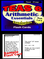 TEAS 6 Test Prep Arithmetic Review--Exambusters Flash Cards--Workbook 1 of 5: TEAS 6 Exam Study Guide