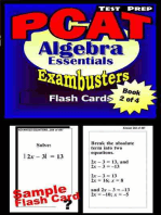 PCAT Test Prep Algebra Review--Exambusters Flash Cards--Workbook 2 of 4