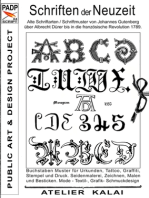 PADP-Script 004: Schriften der Neuzeit: Alte Schriftarten / Schriftmuster von Johannes Gutenberg über Albrecht Dürer bis in die französische Revolution 1789.