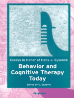 Behavior and Cognitive Therapy Today: Essays in Honor of Hans J. Eysenck: Essays in Honour of Hans J. Eysenck