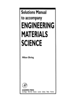 Solutions Manual to accompany Engineering Materials Science