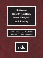 Software Quality Control, Error, Analysis