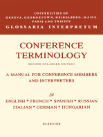 Conference Terminology: In English, French, Spanish, Russian, Italian, German and Hungarian