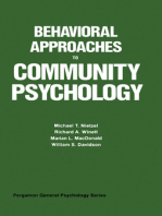 Behavioral Approaches to Community Psychology: Pergamon General Psychology Series