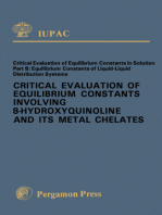 Critical Evaluation of Equilibrium Constants Involving 8-Hydroxyquinoline and Its Metal Chelates