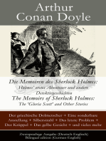 Die Memoiren des Sherlock Holmes: Holmes' erstes Abenteuer und andere Detektivgeschichten: The Memoirs of Sherlock Holmes: The 'Gloria Scott' and Other Stories - Zweisprachige Ausgabe (Deutsch-Englisch) / Bilingual edition (German-English)