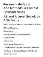 Research Methods and Methods in Context Revision Notes for AS Level and A Level Sociology, AQA Focus