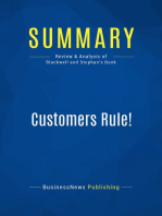 Customers Rule! (Review and Analysis of Blackwell and Stephan's Book)