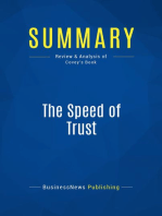 The Speed of Trust (Review and Analysis of Covey's Book)