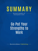 Go Put Your Strengths to Work (Review and Analysis of Buckingham's Book)