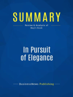 In Pursuit of Elegance (Review and Analysis of Way's Book)