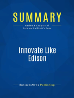 Innovate Like Edison (Review and Analysis of Gelb and Caldicott's Book)