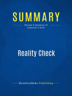 Reality Check (Review and Analysis of Kawasaki's Book)