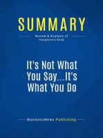 It's Not What You Say...It's What You Do (Review and Analysis of Haughton's Book)